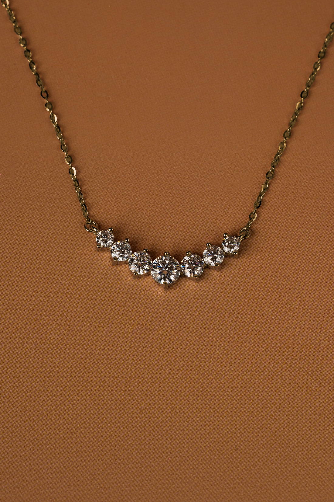 Veyelle Celestine moissanite graduated necklace in white gold