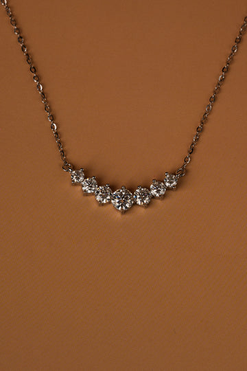 Veyelle Celestine moissanite graduated necklace in white gold