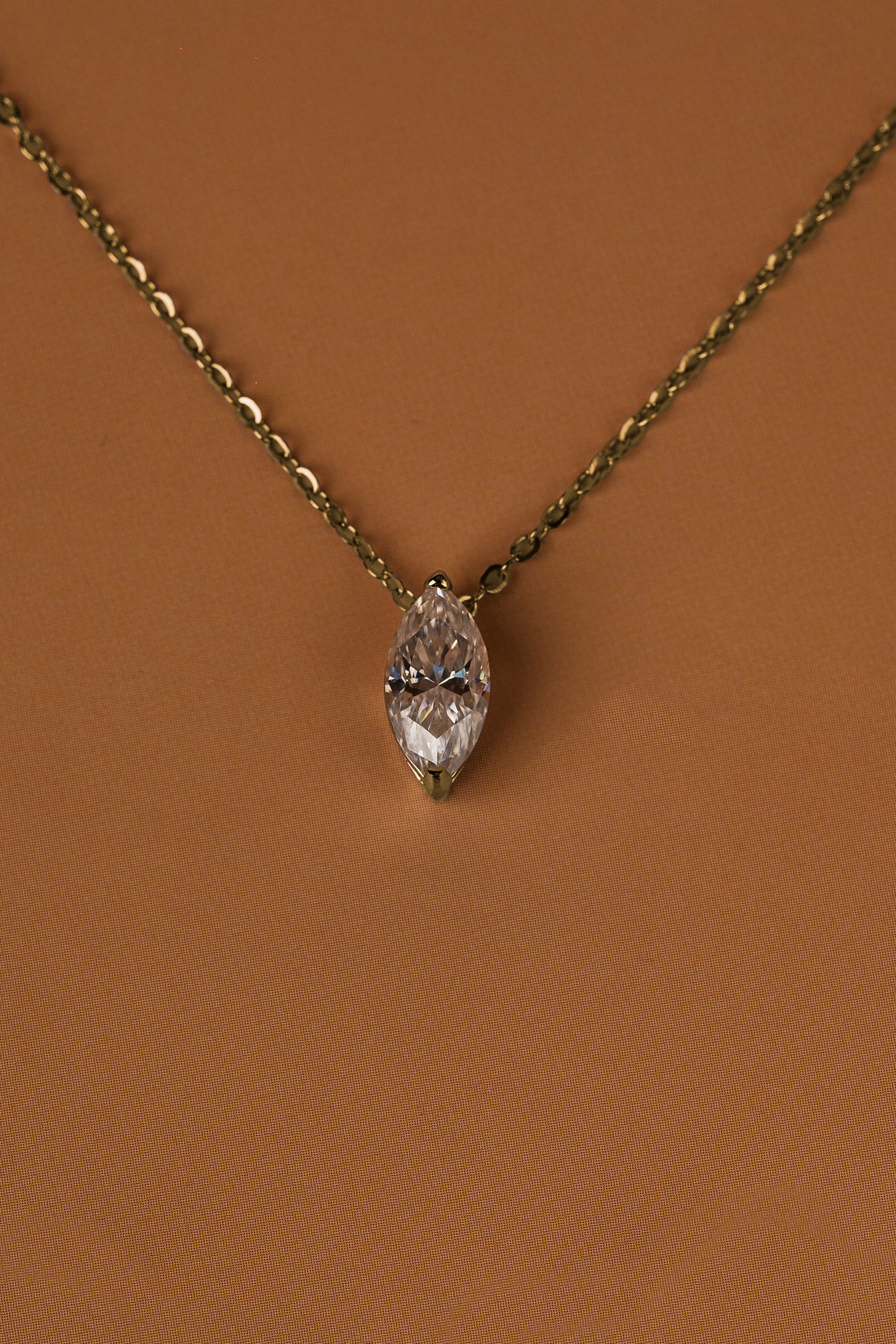 Veyelle Sylvie moissanite pendant necklace in golden gold