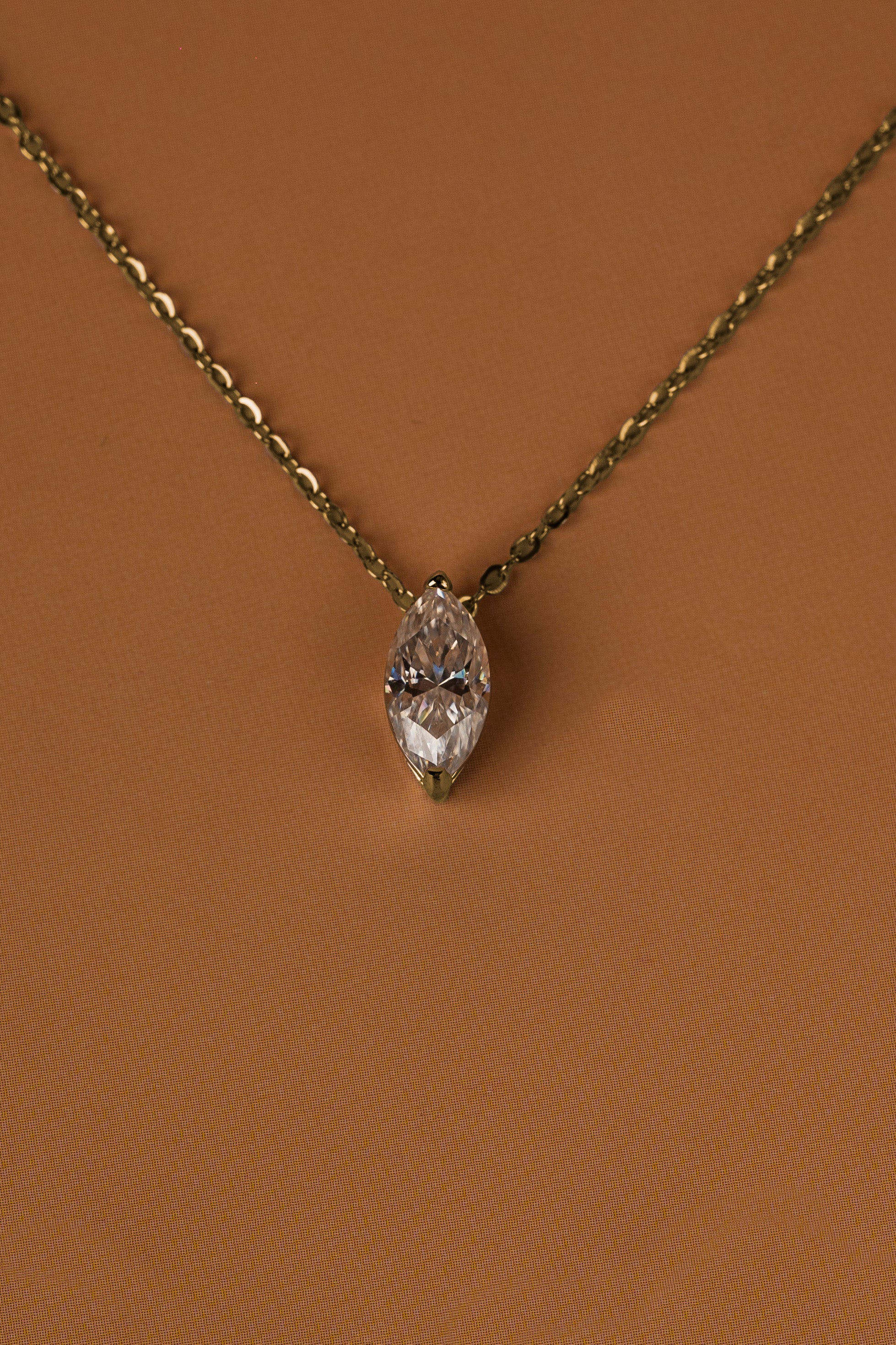 Veyelle Sylvie moissanite pendant necklace in golden gold
