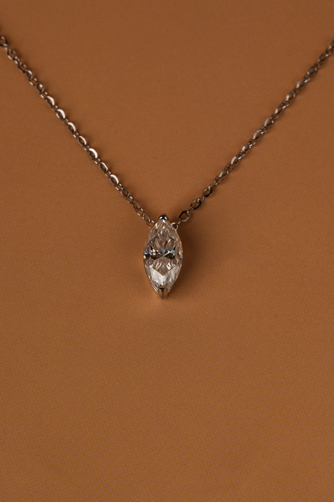 Veyelle Sylvie moissanite pendant necklace in white gold