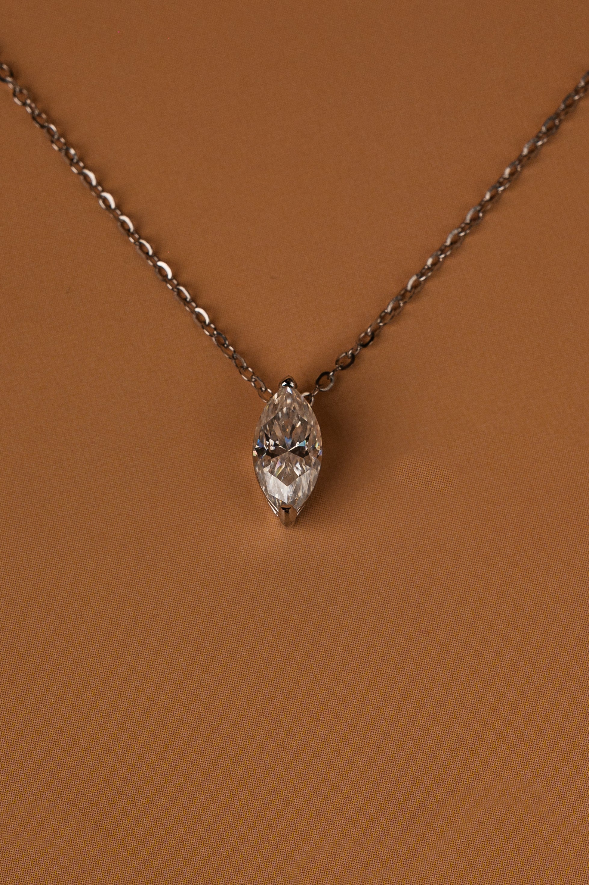 Veyelle Sylvie moissanite pendant necklace in white gold