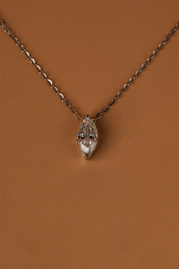 Veyelle Sylvie moissanite pendant necklace in white gold